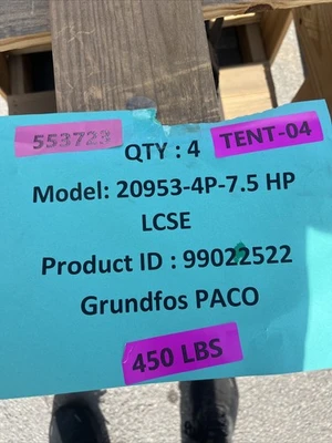 New | in-Stock Grundfos 20953-4P-7.5HP LCSE Centrifugal Pumps California US | Davliegogo LLC #1705446