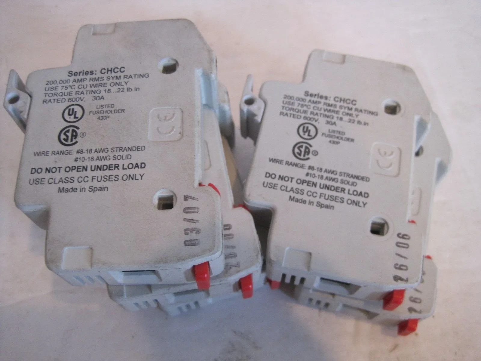 USED 5 BUSSMANN CHCC1D FUSE HOLDER CHCC1D
