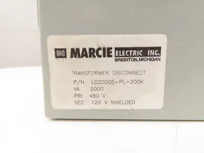 Marcie LD2000-PL-200K Stepdown Transformer Disconnect 2kva 1Ph HV 480V LV 120V