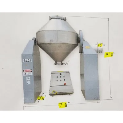 Komline Sanderson 30 Cu Ft Stainless Double Cone Blender Rotary Conical