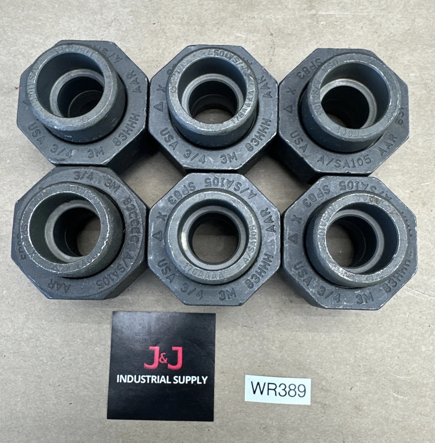 3/4" 3000 Socket Weld Union SA/A105 Forged Steel Fitting || (6) NOS - WARRANTY!
