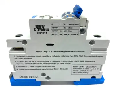 Used Altech Corp. Ser. R Supplementary Circuit Protector Circuit Breakers Michigan US | Maverick Industrial Sales #1459757