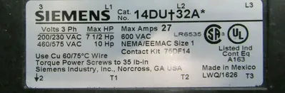 NEW SIEMENS 17DUD92NF11M20 MOTOR STARTER SIZE 1