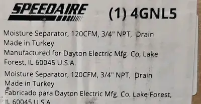 Speedaire 4GNL5 Condensate Separator, 3/4 In NPT, 120 CFM Loc5C29