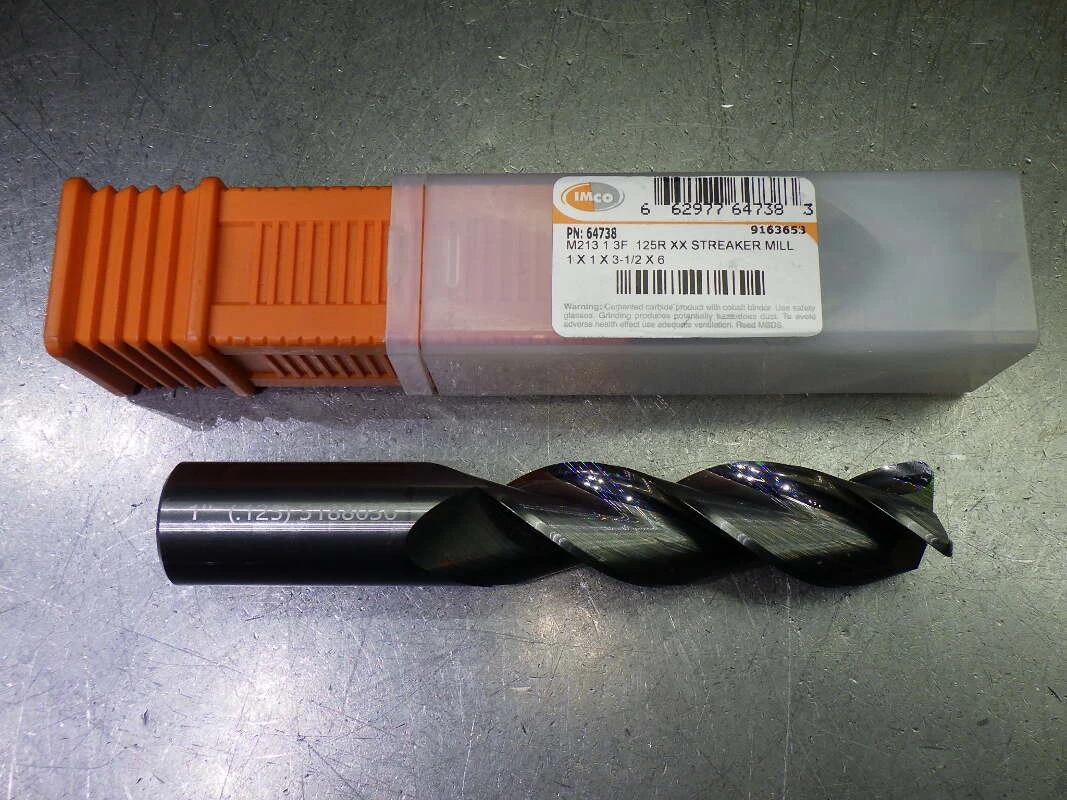 IMCO 1" 3 Flute Carbide CR Streaker Endmill .125" R 64738 (LOC1660)