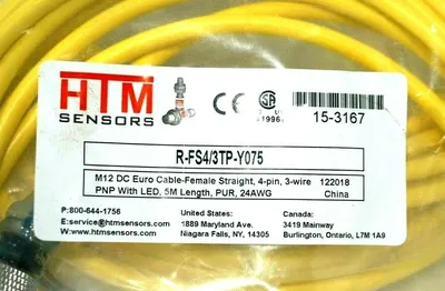 4 NEW HTM SENSORS R-FS4/3TP-Y075 CABLES RFS43TPY075