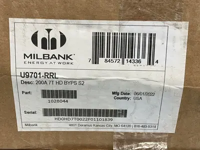 New | in-Stock MILBANK U9701RRL Electrical Boxes Ohio US | HGR 24 #1278542