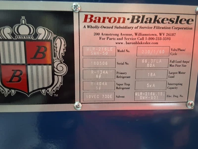 BARON BLAKESLEE MLR-216LESMH-50 M-LINE SERIES PRECISION VAPOR DEGREASER