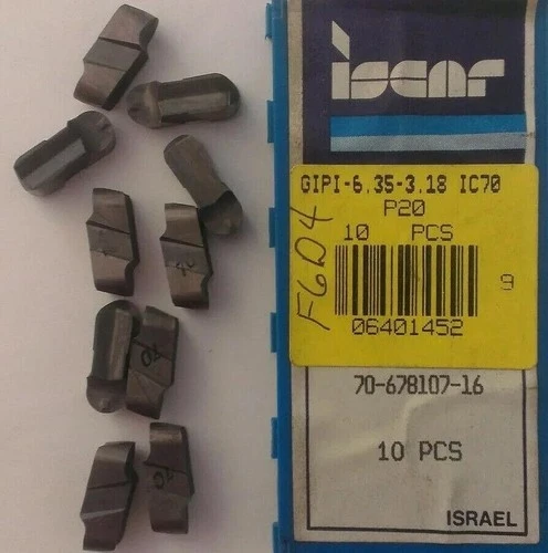 10 Pcs Iscar GIPI 6.35-3.18 IC 70 P20 Carbide Inserts Lathe Grooving Cut Off
