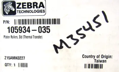 NEW ZEBRA 105934-035 PLATEN ROLLER 105934035