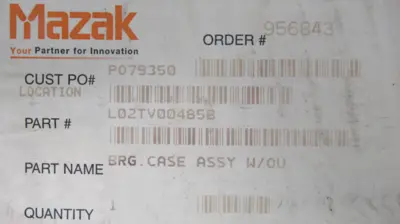 NEW MAZAK L02TV00485B BEARING CASE ASSY