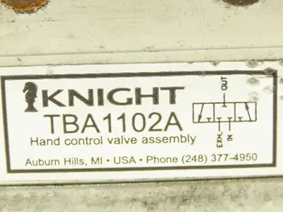 Knight TBA1102A Pneumatic Scissor Lift Manual Actuator Lever Valve Handle 3-Pos