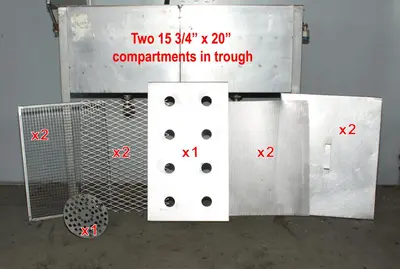 SPC7654  Miscellaneous Equipment bottle dump station Stainless Steel 14 each 1-5/8" diameter holes holes, 17"W x 41-½"L x 36-1/2"H
