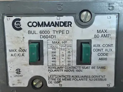 Used COMMANDER D604D1 Switchgears British Columbia CA | Lenmark #1431247
