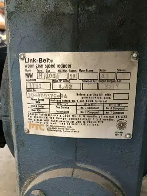 Link-Belt MW Worm Gear Speed Reducer 45:1 4.42HP 1750RPM ; Type H Size 100