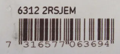 NEW SKF 6312 2RSJEM ROLLER BEARING 63122RSJEM