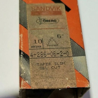 6 Pcs Sandvik 6” Taper Slim DBL Cut Files 4-286-06-2-0 New