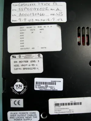Cherokee International Fisher-Rosemount 24V 55P0518X02R System Power Supply E20
