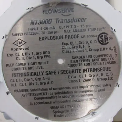 USED FLOWSERVE 150 CONTROL VALVE NT3000 3/4" LPS-TV-92705