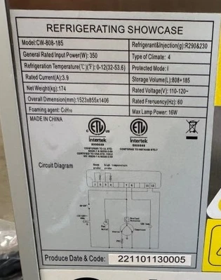 171-0018 60” Fresh Meat & Seafood Self Contained Full Service Display Cooler