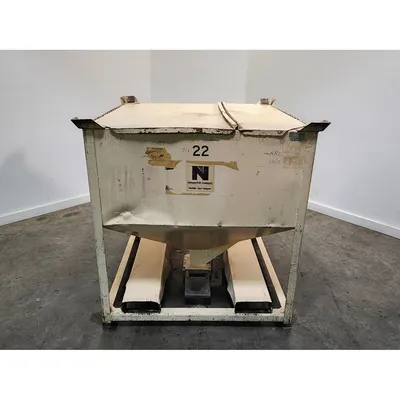 Used 30 Cu. Ft. Carbon Steel Portable Material Storage Bin Stackable Tote Hopper