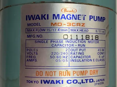 Used IWAKI MD-3CRZ Centrifugal Pumps Ohio US | Surplus Asset Holdings #1246317