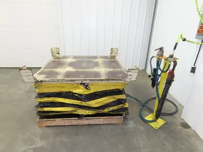 Airfloat Pneumatic Air Scissor Lift Table 4000lbs 48x48" Turntable Top 11 to 25"