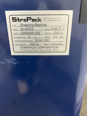 Used 2022 STRAPACK IQ400TC Miscellaneous Packaging Equipment Ohio US | HGR 24 #1128557