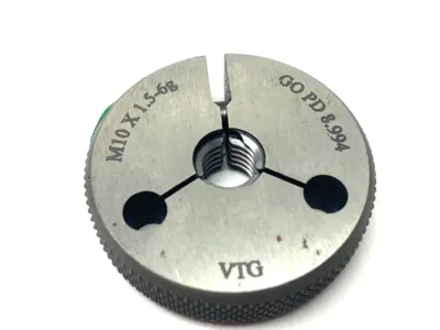 New | in-Stock VERMONT GAGE THREADED RING GAUGE M10X1.5-6G GO PD 8.994 Pin & Plug Gages Michigan US | Maverick Industrial Sales #1122785
