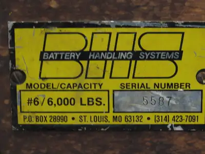 BHS 6000Lb Forklift Battery Lifter Beam 27-42" Adj Width Hooks