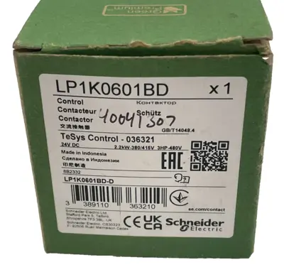 NEW SCHNEIDER ELECTRIC LP1K0601BD CONTROL CONTACTOR