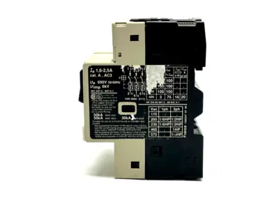GV2-M07 | Telemecanique  Motor Circuit Breaker 1.6-2.5A w/ GV2-AN11 Auxiliary Block - For parts or not working