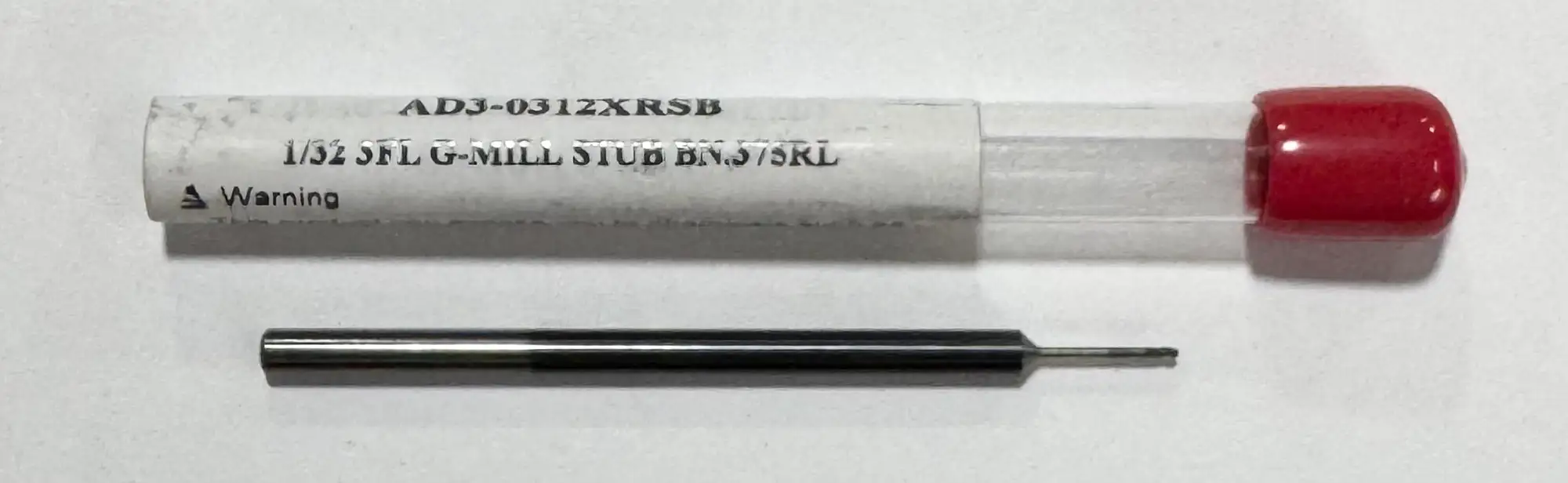 1/32" Carbide Ball Nose End Mill 3 Flute Extra Reach DLC Coated