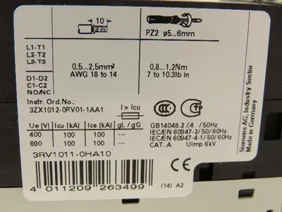 Siemens Circuit Breaker 3-Pole 0.55-0.8A Motor Starter Protection Lot Of 3