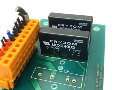 Used F&K Delvotec Power Heater Board w/ 2x Crydom MCX240D5 Relays & Switches Michigan US | Maverick Industrial Sales #1391623