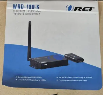 REI WHD-100-K receiver 1080p hdmi 50m wireless transmitter & receiver. (BIN744)