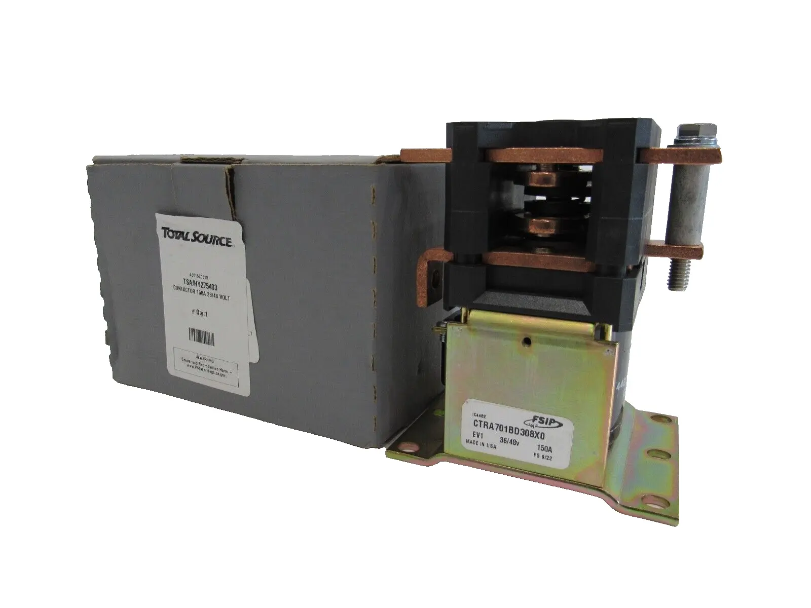 NEW TOTAL SOURCE CTRA701BD308X0 CONTACTOR 150A 36/48V