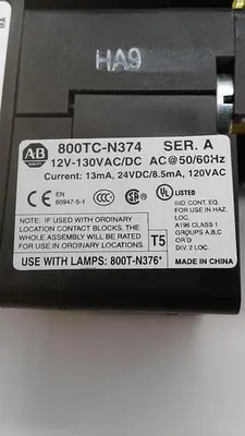 Used ALLEN-BRADLEY ALLEN-BRADLEY CONTROL BUTTON 800TC-N374 SER.A Misc Electrical & Power Parts | ND Industrial Surplus #1212017
