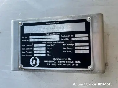 Used 15,000 Gallon Agra Industries Stainless Steel Tank | 304 SS | Single Wall