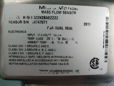 NEW Micro Motion H050 F322N2BAEZZZZ
