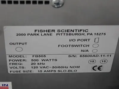 USED FISHER SCIENTIFIC FB505