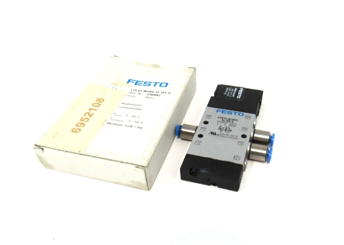 NEW FESTO CPE10-M1BH-5L-QS-4 SOLENOID VALVE 196882 CPE10M1BH5LQS4