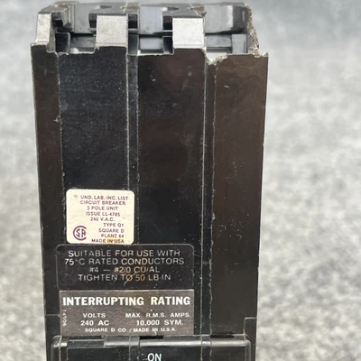 Used Square D Q1380 Circuit Breakers California US | Davliegogo LLC #1707105