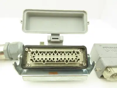 Phoenix Contact 24-Pin 16A Male Female Connector HC-KA Terminals Lot of 4