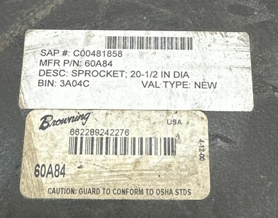 NEW SURPLUS- Regal Rexnord / Browning 60A84 20-1/2” Dia Sprocket || WARRANTY🇺🇸
