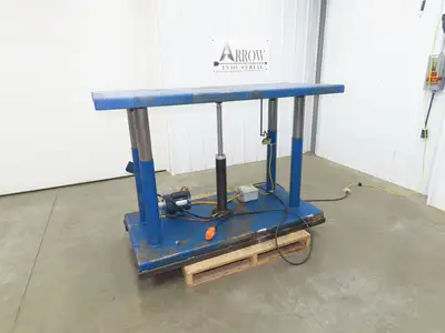 1000lbs Hydraulic Lift 4 Post Work Table Bench 71x31" Top 32-48" Lift 120V