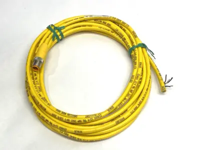 USED ALLEN-BRADLEY SINGLE-ENDED CORDSET MALE 4-PIN 5M PULLED LEADS