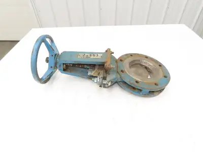 DeZurik 827 4" Flanged Knife Gate Valve Rising Stem Metal Seat 316SS Disc