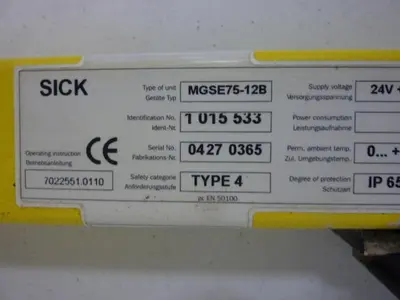 USED SICK OPTIC ELECTRONIC MGSE75-12B