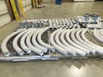 Nucon 3.5" Pipe Pneumatic Dry Material Conveying 90°Elbows Morris Couplings 4"OD